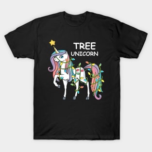 Tree Unicorn Funny Christmas T-Shirt